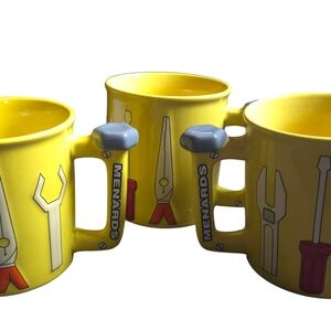 Menards Yellow Tool Design Mugs Set